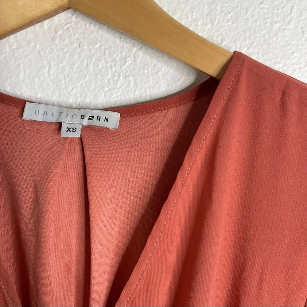 Baltic Born Maxi‎ Dress Rust Tie Waist Long Sleeve Extra Small